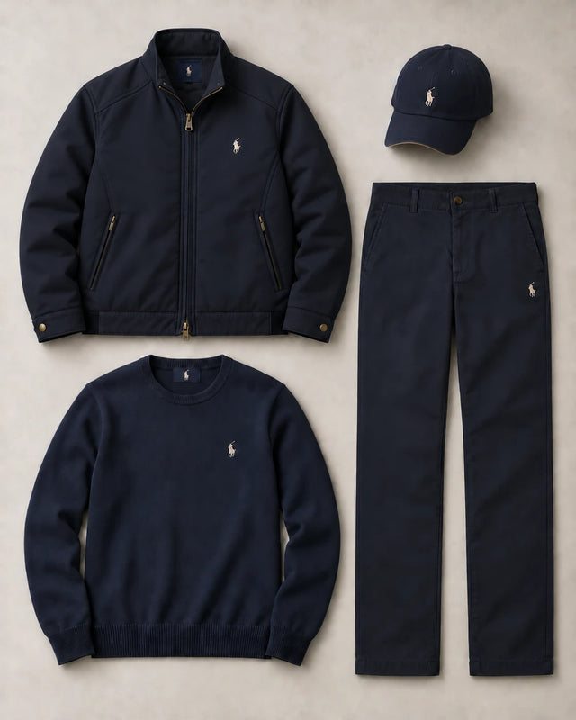 A 4-piece set—effortlessly exude a sophisticated, masculine aura.