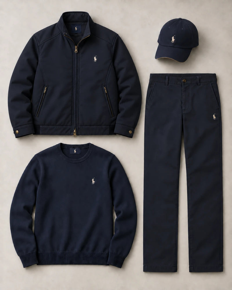 A 4-piece set—effortlessly exude a sophisticated, masculine aura.